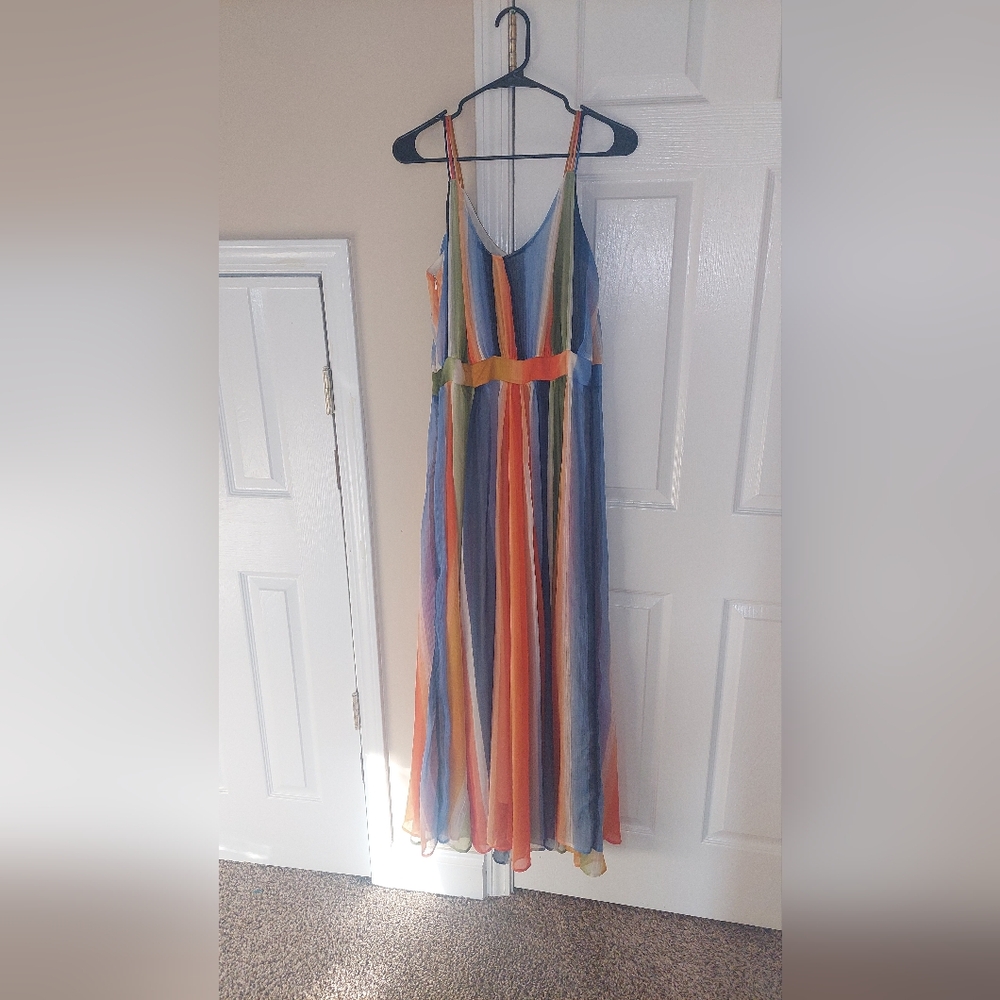 Multicolor Striped Flow Dress